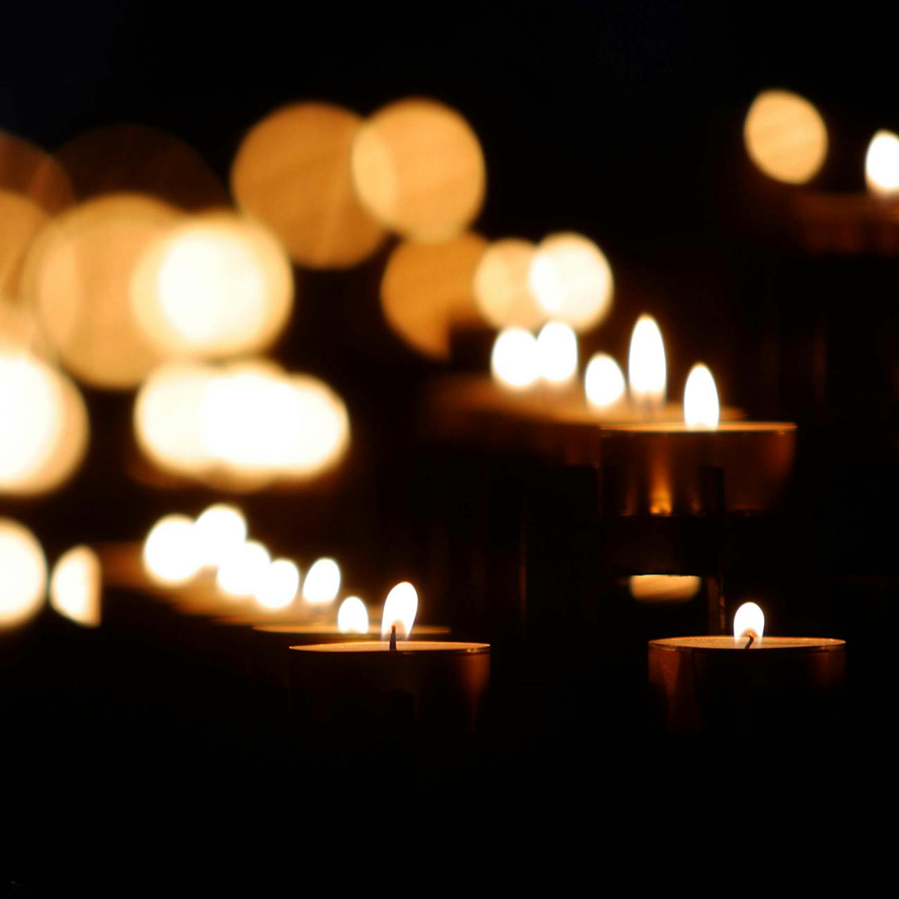 tealight candle lit up